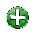 Illustration of a plus symbol