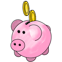 Illustration of a piggy bank